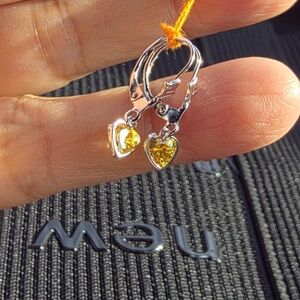 🎀💫14K Real White Gold Heart Earrings💫🎀